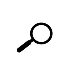 Minimalist black line search icon on a white background Thick bold strokes commonly used for navigation and web interfaces