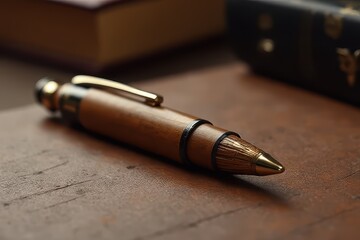 Fototapeta premium Retro Wooden-Bodied Ballpoint Pen