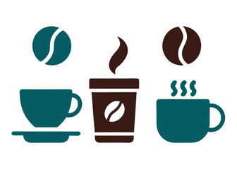 Circle Hot Coffee - Chocolate Simple Logo Icon Symbol