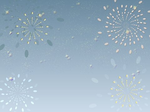夜空にあがる花火のイラスト