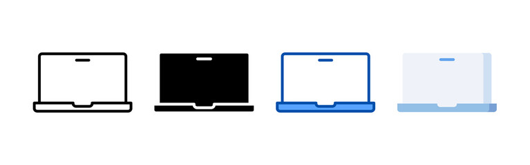Laptop icon set bundle. Multi style icon collection perfect for websites, apps, and presentations. Simple vector icon collection
