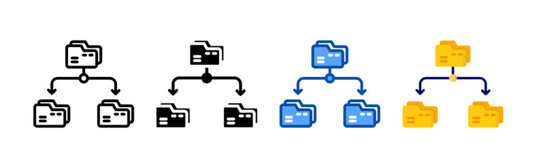 Data management icon set bundle. Multi style icon collection perfect for websites, apps, and presentations. Simple vector icon collection