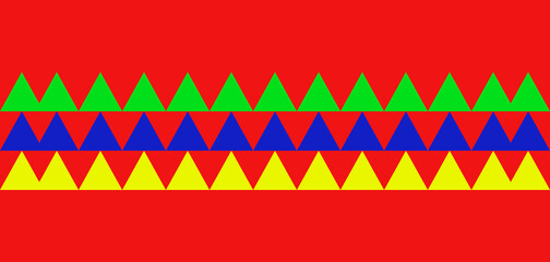 abstract geometric pattern. Seamless colorful triangle shape on red background. Festival and event background.