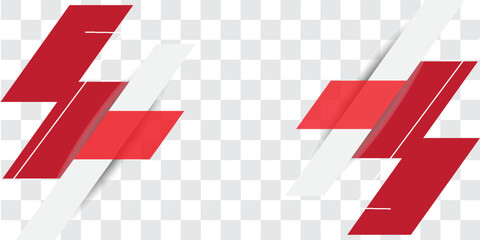 Abstract red and white banner design vector, dynamic sporty horizontal background template for media promotion or web banner. Eps 10