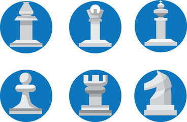 White chess graphic, strategic planning and competition communication, business and trade approach.