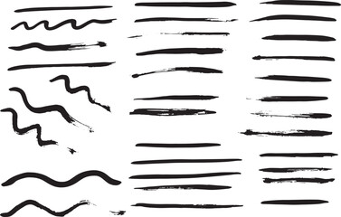 Abstract Vector brush strokes For text work or use work. , elements Text box or line Artistic design elements using brushes