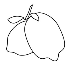 Line lemon icon design template