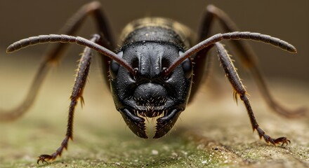 Close-Up of an Ant's Face Showing Intricate Details