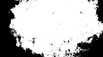 Abstract Grunge Border with Scratched and Splattered Rough Edges in Black and White