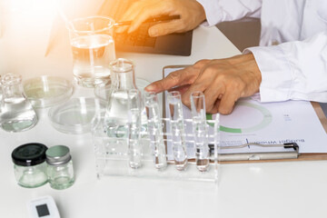 Researchers study data and conduct chemical experiments to create new chemicals. Experiments collect scientific data.