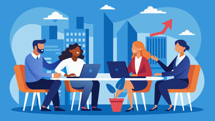 Diverse team collaborating in a modern office setting