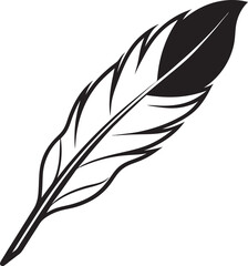 Fototapeta premium Feather Silhouette Vector Illustration On White Background