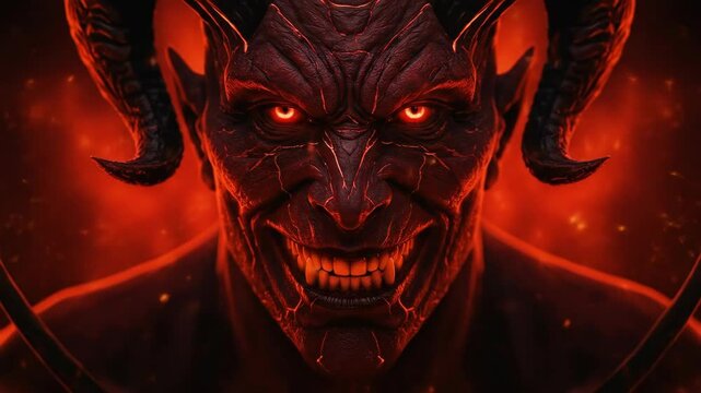 Demonic figure close up image