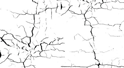 Abstract black and white vector background. Monochrome vintage surface with dirty pattern in cracks, spots, dots. Old painted wall in dark horror style design. Grunge overlay layer.