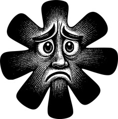 Sad Asterisk Face – Emotional Symbol Illustration