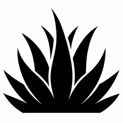 Aloe Vera Icons Silhouette Vector Simple Black and White Plant Illustrations for Natural Design Projects