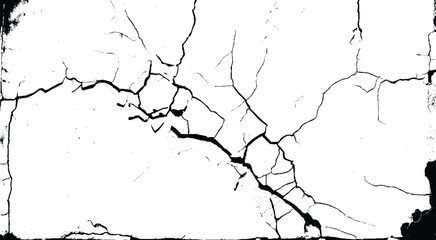 Grunge black and white pattern. Monochrome particles abstract texture. Background of cracks, scuffs, chips, stains, ink spots, lines. Dark design background surface. Gray printing element. 