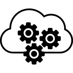 Cloud computing mixed glyph icon. Simple vector icon design in glyph style. Editable vector format