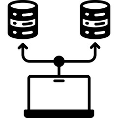 Data server mixed glyph icon. Simple vector icon design in glyph style. Editable vector format