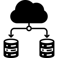 Cloud server mixed glyph icon. Simple vector icon design in glyph style. Editable vector format