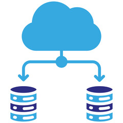 Cloud server solid dual color icon. Simple vector icon design in solid color style. Editable vector format