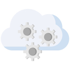 Cloud computing flat color icon. Simple vector icon design in flat color style. Editable vector format