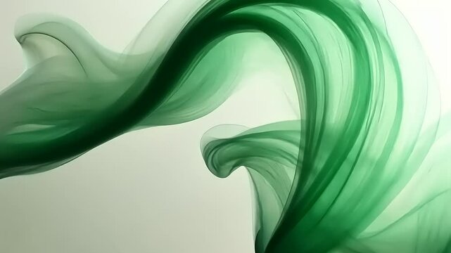 Elegant emerald green abstract smoke animation background for visual effects