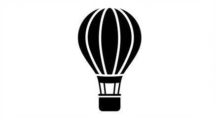 Obraz premium Black hot air balloon icon