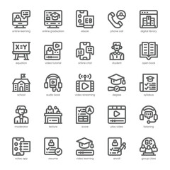 Educational Webinar Icon pack for your website, mobile, presentation, and logo design. Educational Webinar Icon outline design. Vector graphics illustration and editable stroke.