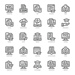 Elearning Icon pack for your website, mobile, presentation, and logo design. Elearning Icon outline design. Vector graphics illustration and editable stroke.