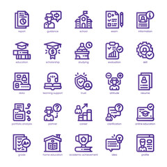 Student Counseling Icon pack for your website, mobile, presentation, and logo design. Student Counseling Icon line basic color design. Vector graphics illustration and editable stroke.