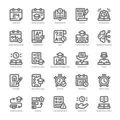 Fototapeta premium Study Schedule Icon pack for your website, mobile, presentation, and logo design. Study Schedule Icon outline design. Vector graphics illustration and editable stroke.