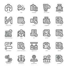 Travel Checklist Icon pack for your website, mobile, presentation, and logo design. Travel Checklist Icon outline design. Vector graphics illustration and editable stroke.