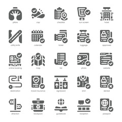 Travel Checklist Icon pack for your website, mobile, presentation, and logo design. Travel Checklist Icon solid design. Vector graphics illustration and editable stroke.