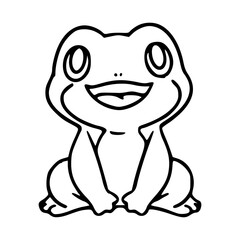 Obraz premium happy cartoon frog outline drawing