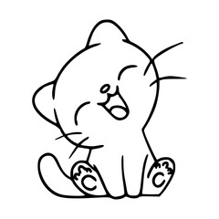 happy cartoon cat simple drawing