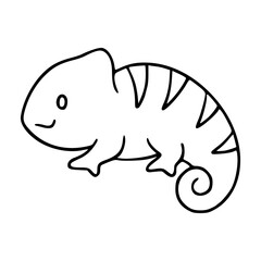 cute chameleon outline drawing