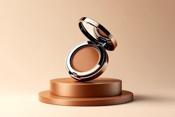 Luxury brown cream concealer compact on display