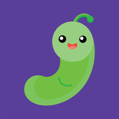 Green Gummy Worm with Two Tone Cartoon Style