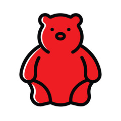 Red Bear Shaped Jelly Candy with Shiny Surface