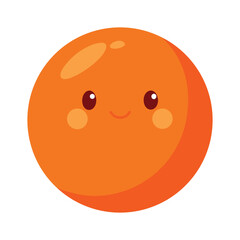 Orange Gumball with Playful Face and Glossy Finish