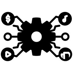 Digital asset mixed glyph icon. Simple vector icon design in glyph style. Editable vector format