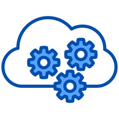 Cloud blue color icon. Simple vector icon design in blue color style. Editable vector format