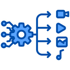 Assets blue color icon. Simple vector icon design in blue color style. Editable vector format