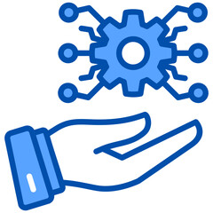 Digitalization blue color icon. Simple vector icon design in blue color style. Editable vector format