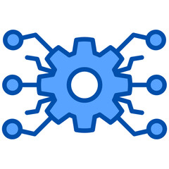 Technology blue color icon. Simple vector icon design in blue color style. Editable vector format