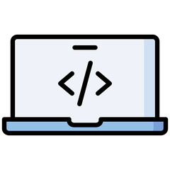 Software development lineal color icon. Simple vector icon design in lineal color style. Editable vector format