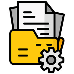 Document asset lineal color icon. Simple vector icon design in lineal color style. Editable vector format