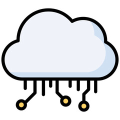 Cloud lineal color icon. Simple vector icon design in lineal color style. Editable vector format