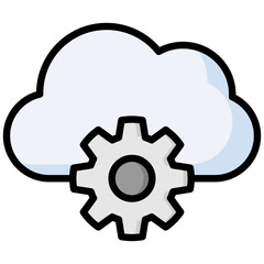 Cloud lineal color icon. Simple vector icon design in lineal color style. Editable vector format